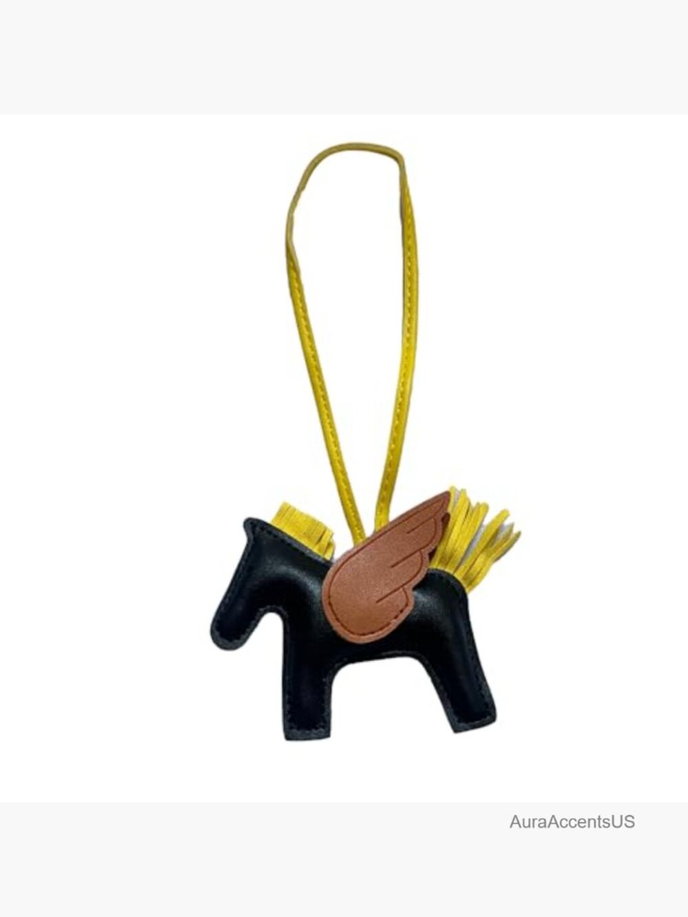 Leather Tassel Pony Keychain Rhinestone Horse Purse Charm Handbag Accessory - Picture 4 of 7